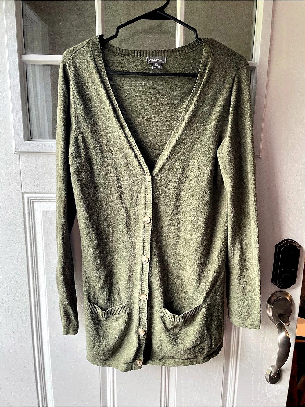 Eddie Bauer Cotton Cardigan Green Size Medium Like New